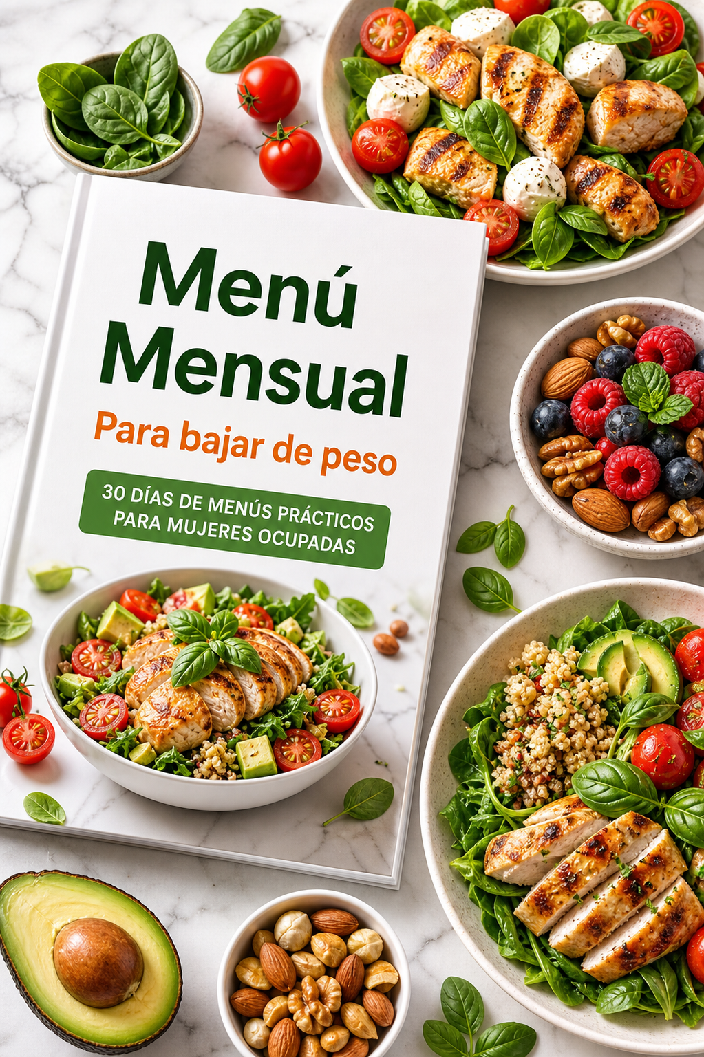 Menú Mensual para bajar de peso acompañado de comidas saludables